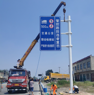 温州双悬臂标志杆、交通标志杆制作、门架立柱加工厂家